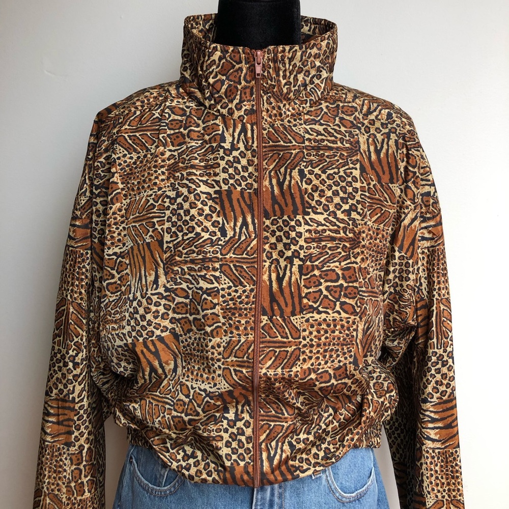 Vintage Animal Print Windbreaker